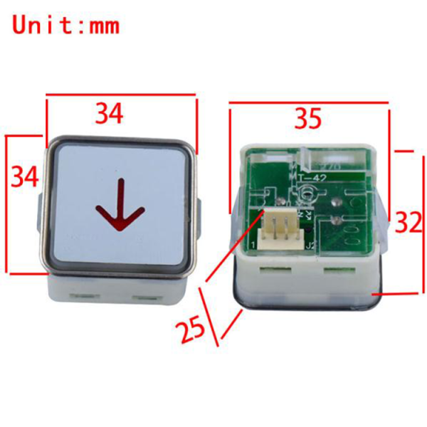 Elevator Lift Square Push Button 32*32mm