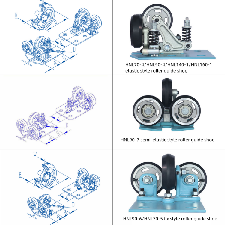 elevator roller guide shoe