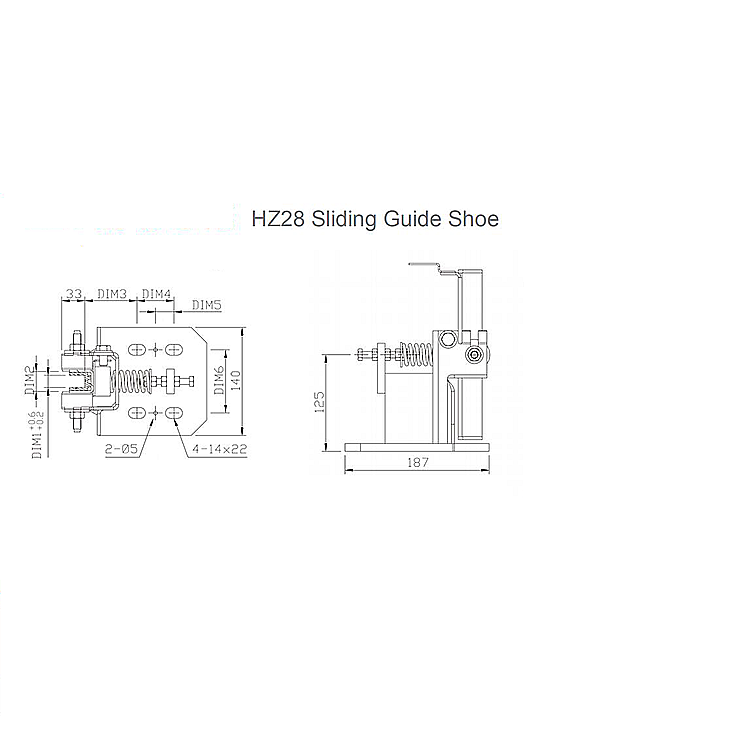 AF-HZ28 Elevator Elastic Sliding Guide