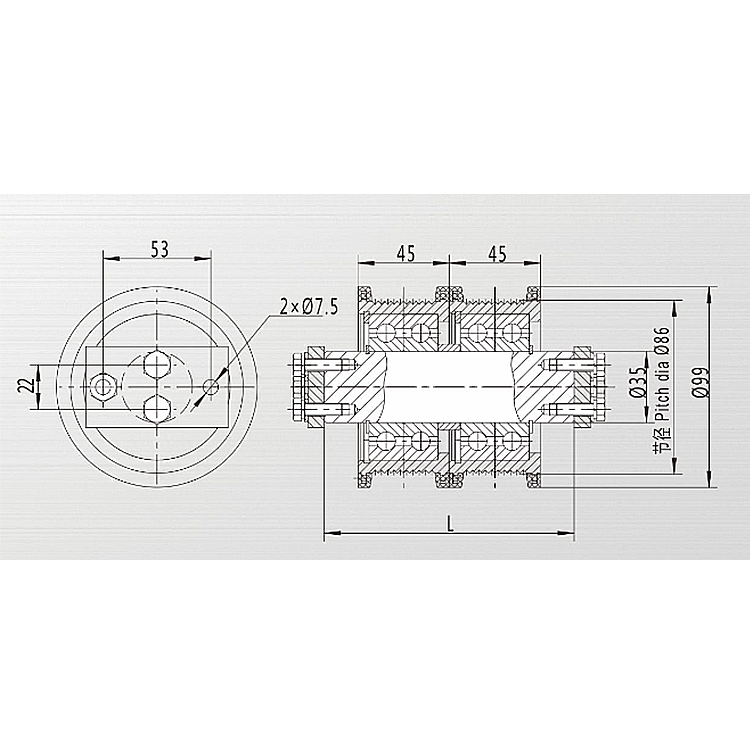 AF-XP-CP99BnDBC Elevator Counter Pulley Check Ring Style 