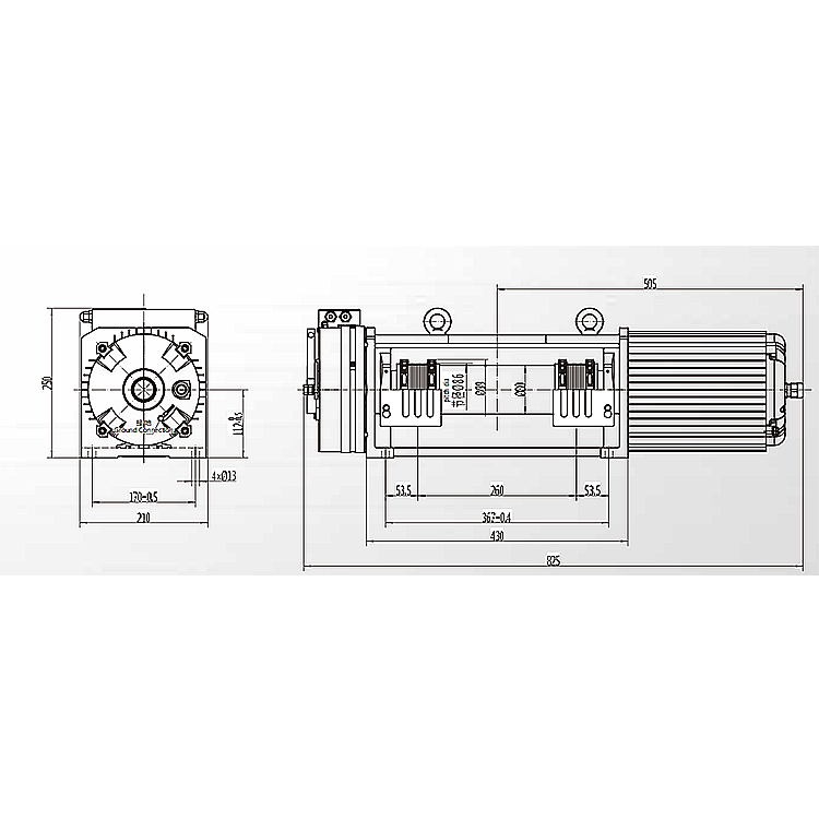 554kg 630kg Elevator Lift Grooved Belt Traction Machine