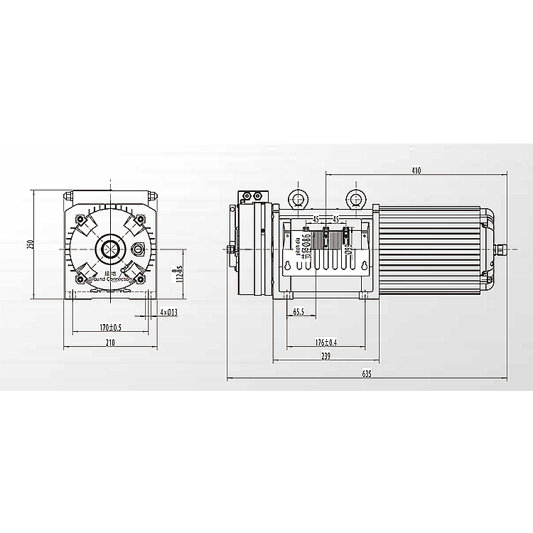 544kg Elevator Grooved Belt Gearless Traction Machine