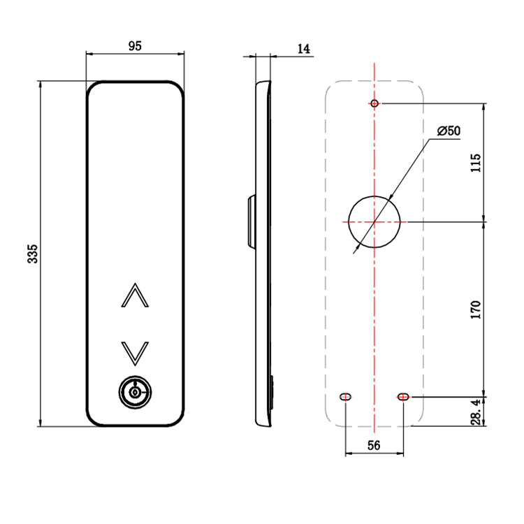 BXGFM035 Elevator Lift Part Touch Outbound Call HOP LOP 335*95*14mm 