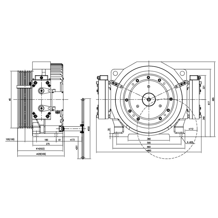 1000~2500 KG GTW10XL Elevator Gearless Traction Machine