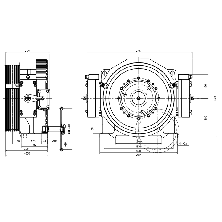 GTW9A Elevator Part Elevator Roomless Traction Machine