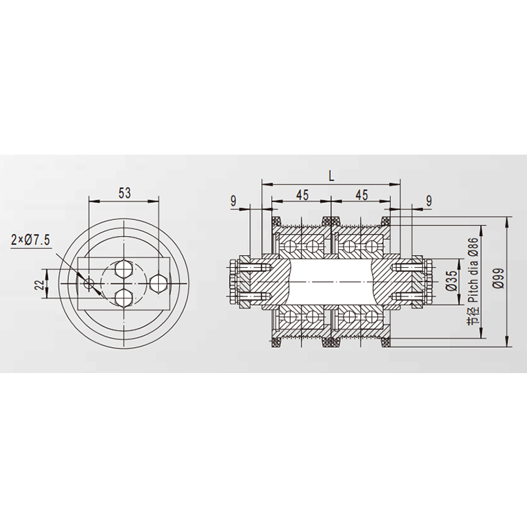 XP-CP99BnDB Elevator Counter Pulley Spacer Bush Style