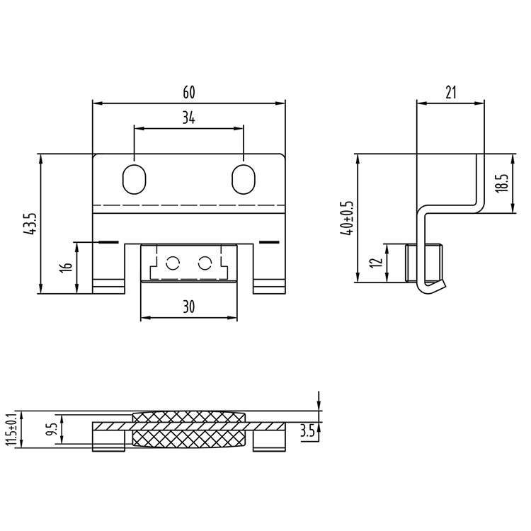 AF-A1027A300.25 Elevator Door Slider Door Shoe