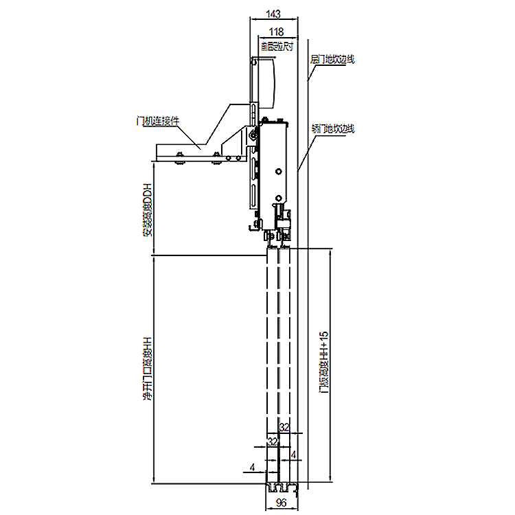 AF-OMJ-202A Elevator 4-Leafs Center Opening Permanent Magnet Synchronous Door Operator Car Top Installation