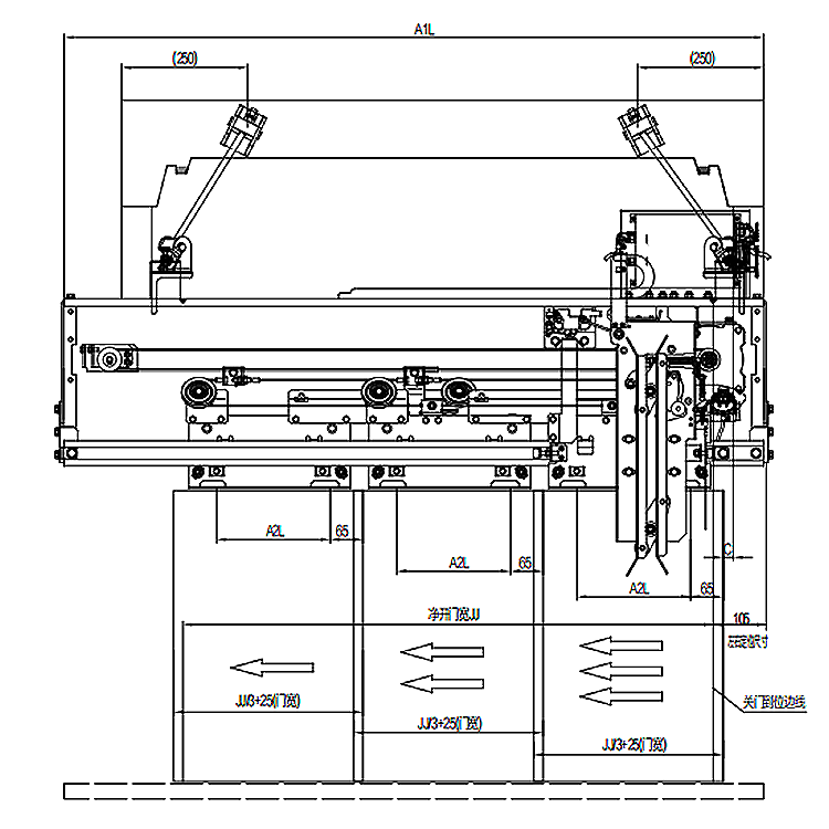 AF-OMJ-602B Elevator 3-Leafs Side Opening Permanent Magnet Synchronous Door Operator Straight Beam Installation