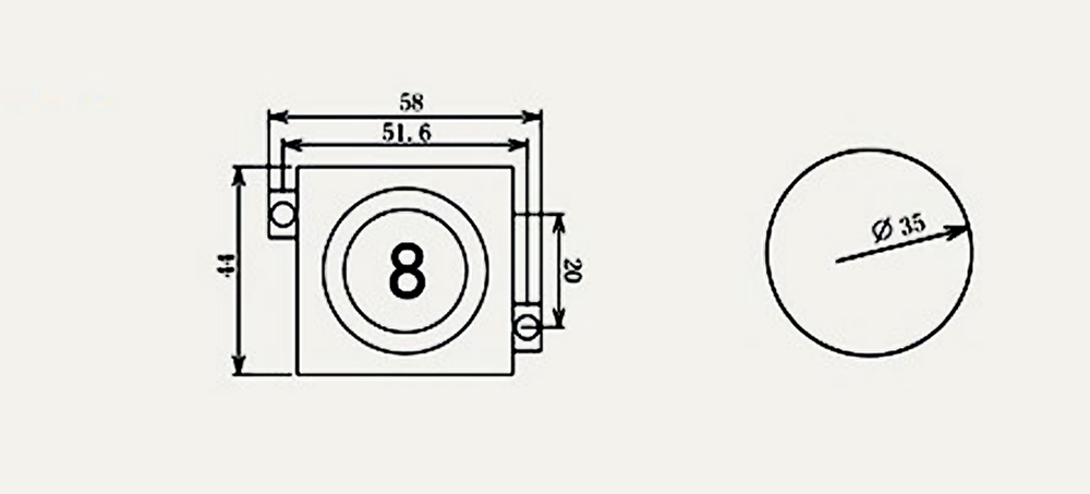 AF-PB9 Elevator Lift Part Push Button Diameter 35mm