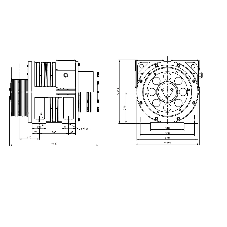 1250~2250KG ER6D Elevator Spare Parts Elevator Tracion Machine