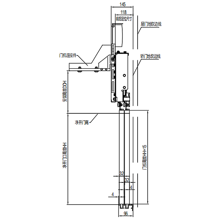 AF-OMJ-502A Elevator 2-Leafs Side Opening Permanent Magnet Synchronous Door Operator Car Top Installation