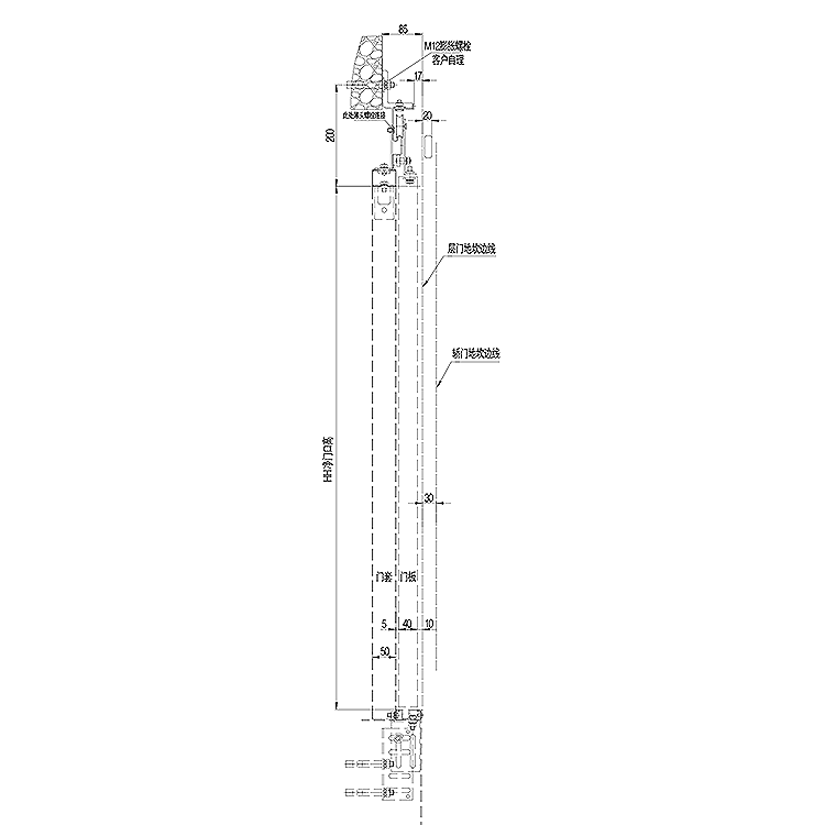 AF-OCM01-CD Elevator 2-Leafs Center Opening Landing Door Device Common Spring Type