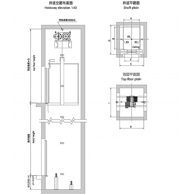 0.3m/s Strong Drive Home Elevator 260-320kg With Cabin