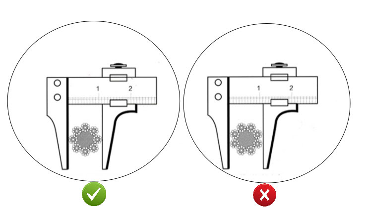 how to measure wire rope diameter